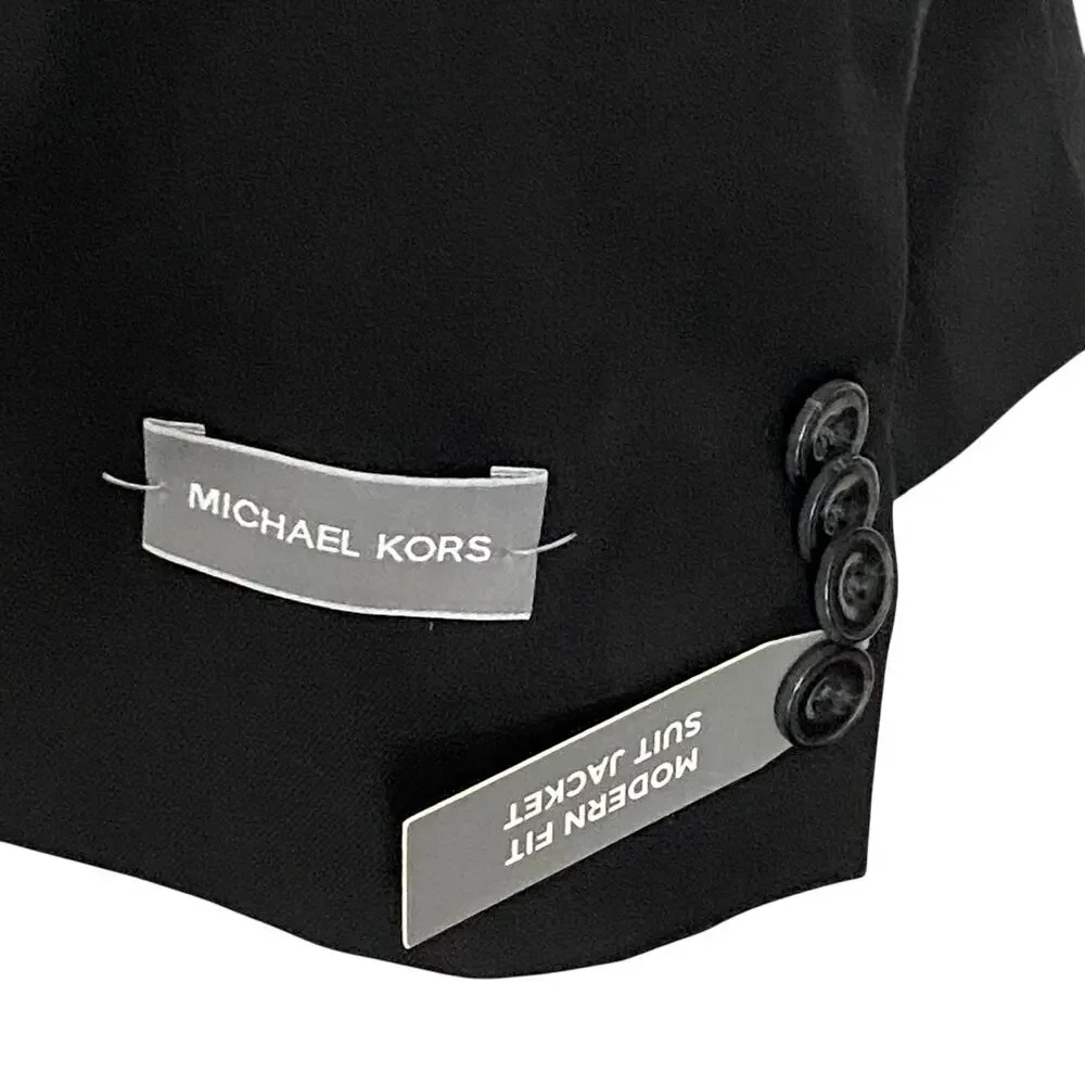 Michael Kors Suit Jacket Men's 50L Modern Fit Airsoft Stretch Solid Black NWT